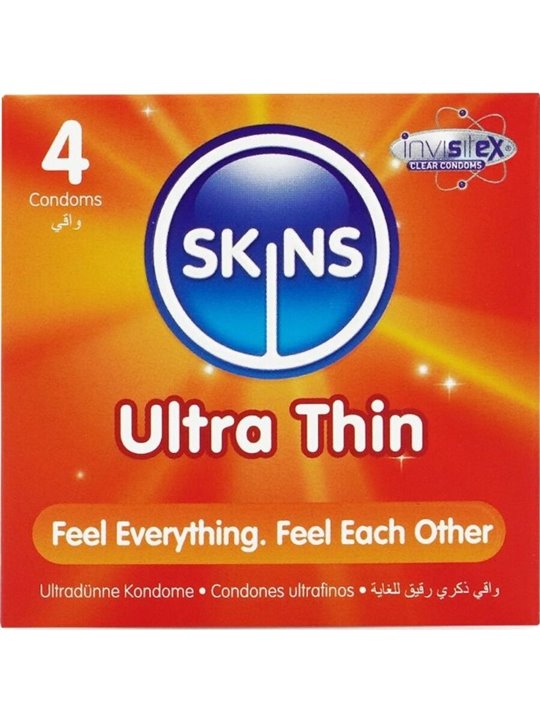 Skins Ultra Thin - Preservativi Ultra Sottili in Lattice Naturale 4 Pz