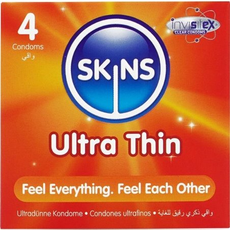 Skins Ultra Thin - Preservativi Ultra Sottili in Lattice Naturale 4 Pz