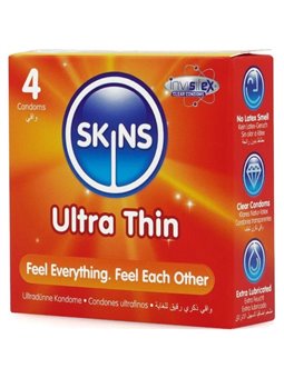 Skins Ultra Thin - Preservativi Ultra Sottili in Lattice Naturale 4 Pz