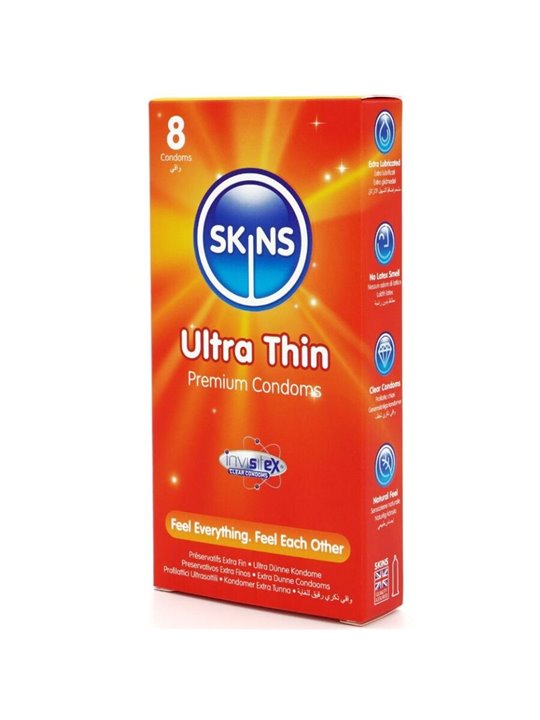 Skins Ultra Thin - Preservativi Ultra Sottili in Lattice Naturale 8 Pz