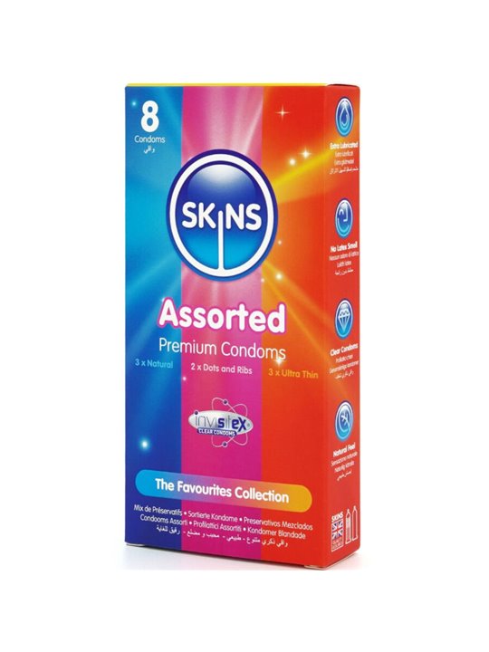 Skins - Preservativi Premium Assortiti in Lattice Naturale 8 Pz
