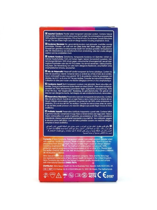 Skins - Assorted Premium Natural Latex Condoms 8 pcs