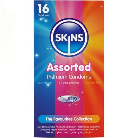 Skins - Preservativi Premium Assortiti in Lattice Naturale 16 Pz