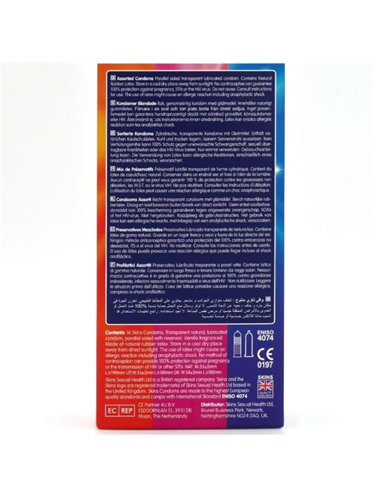 Skins - Preservativi Premium Assortiti in Lattice Naturale 16 Pz