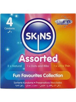 Skins - Preservativi Premium Assortiti in Lattice Naturale 4 Pz