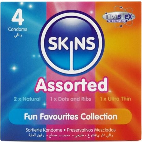 Skins - Assorted Premium Natural Latex Condoms 4 pcs
