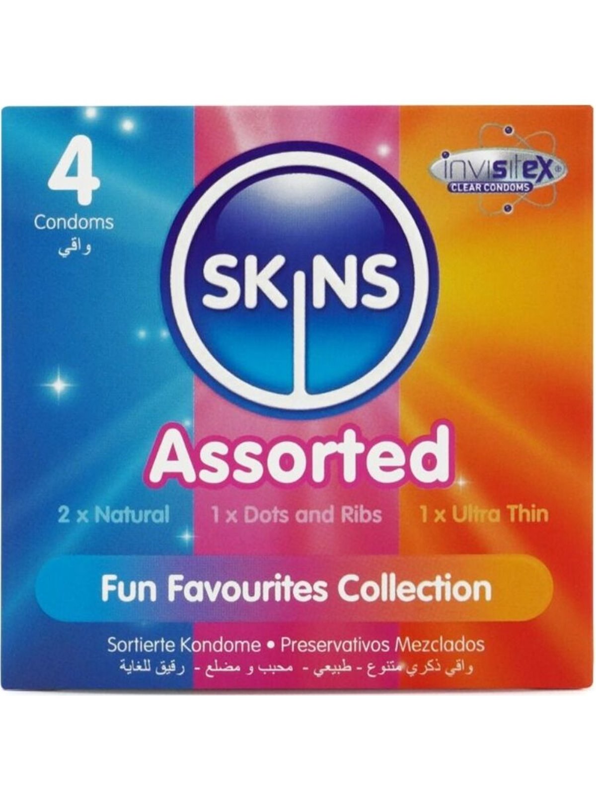 Skins - Assorted Premium Natural Latex Condoms 4 pcs