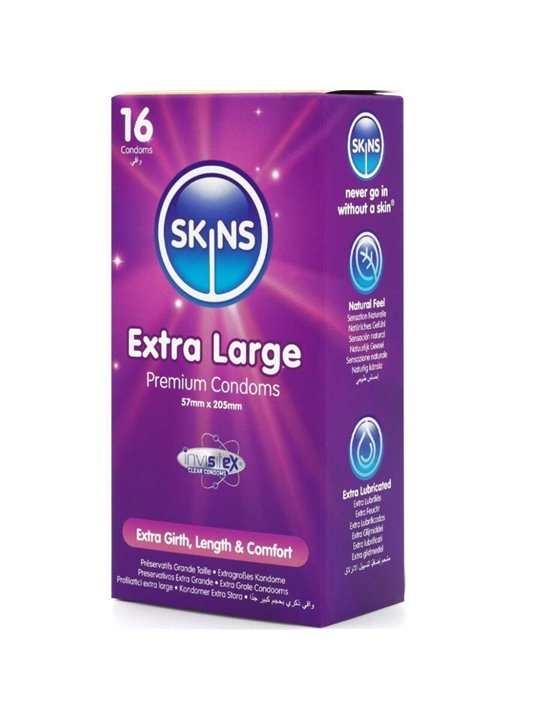 Skins - Premium Extra Large Natural Latex Condoms 16 pcs