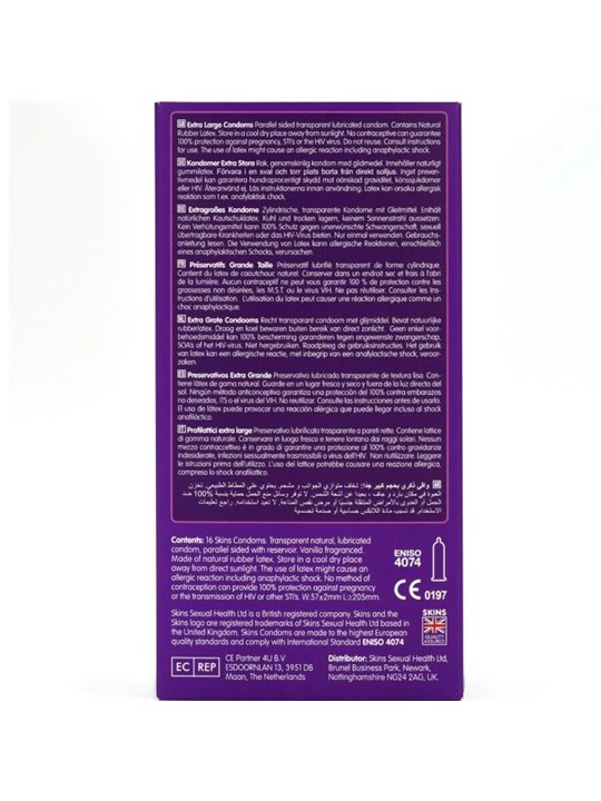 Skins - Premium Extra Large Natural Latex Condoms 16 pcs