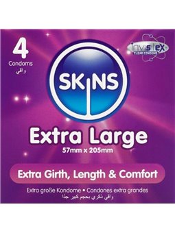 Skins - Preservativi Premium in Lattice Naturale Extra Large 4 Pz
