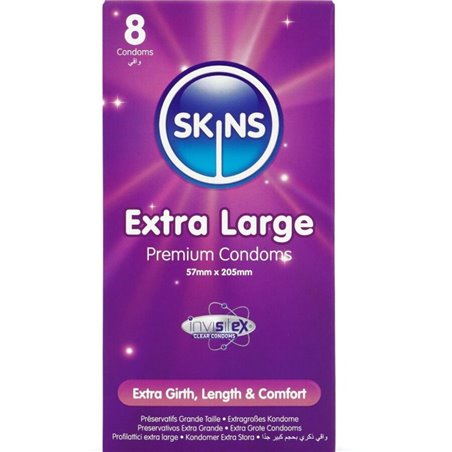 Skins - Preservativi Premium in Lattice Naturale Extra Large 8 Pz