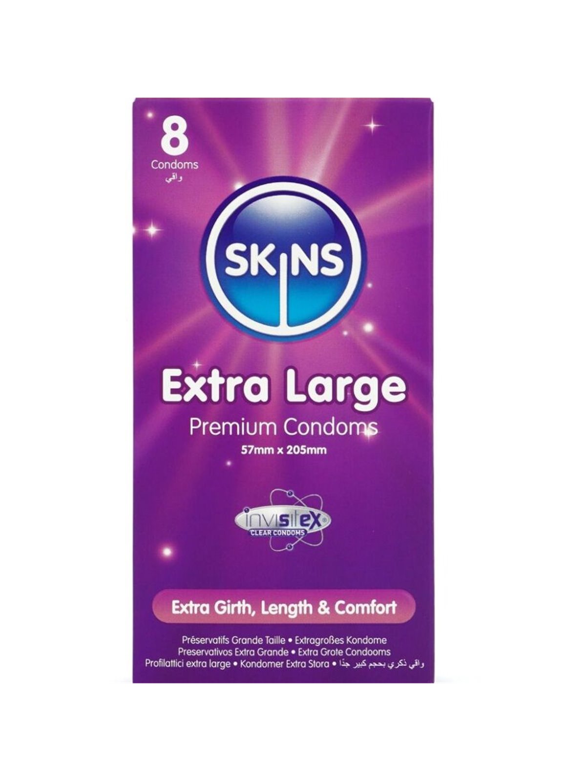 Skins - Premium Natural Latex Condoms Extra Large 8 pcs