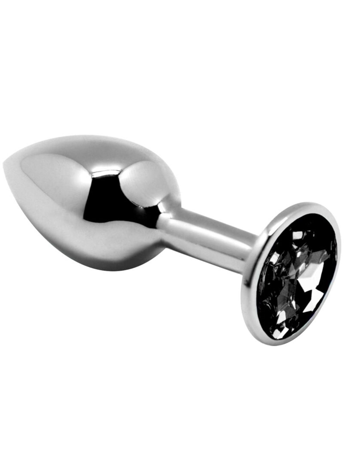 Alive Anal Pleasure - Mini Metal Anal Plug with Black Gem, Size S