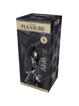 Alive Anal Pleasure - Mini Metal Anal Plug with Black Gem, Size S