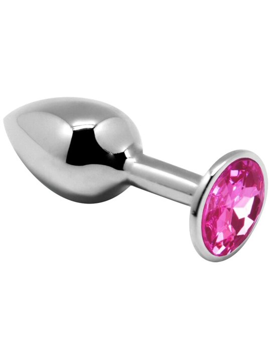 Alive Anal Pleasure - Mini Metal Anal Plug with Pink Gem, Size L
