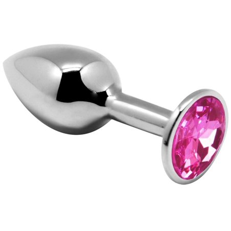Alive Anal Pleasure - Mini Metal Anal Plug with Pink Gem, Size L