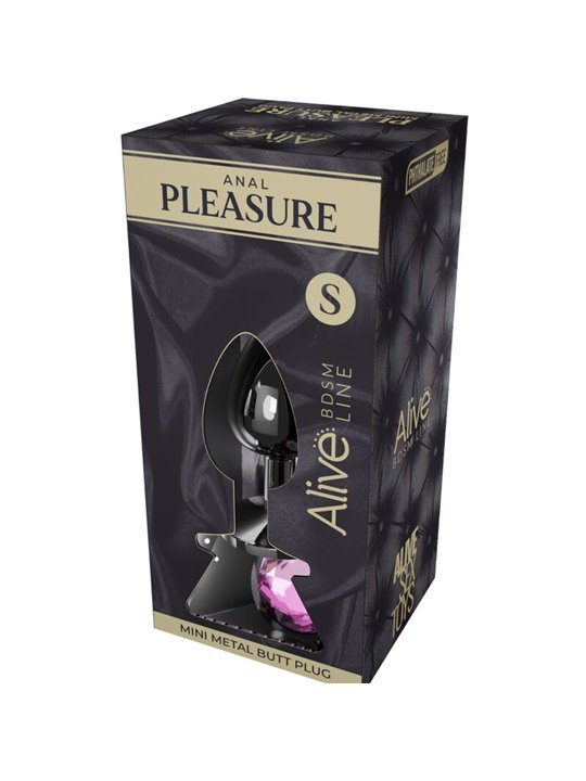 Alive Anal Pleasure - Mini Plug Anale in Metallo Gemma Rosa Taglia S