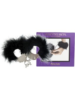 Adrien Lastic - Metal Handcuffs with Black Feathers