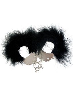 Adrien Lastic - Manette in Metallo con Piume Nere