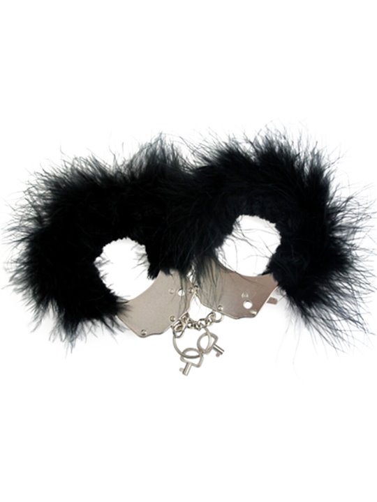 Adrien Lastic - Manette in Metallo con Piume Nere