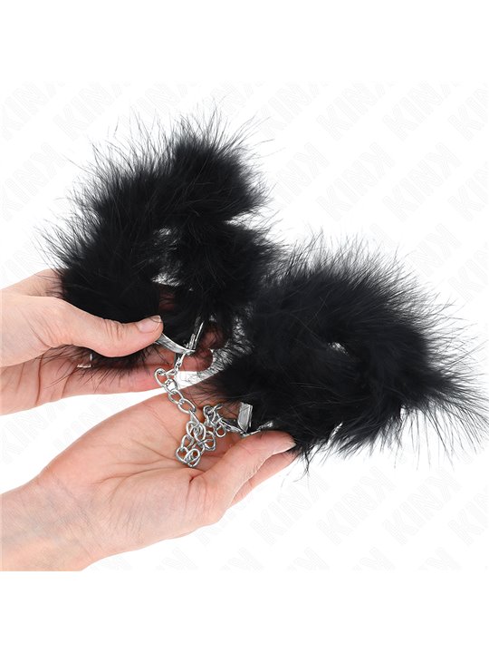 Kink - Wrist Cuffs with Feathers and Chain