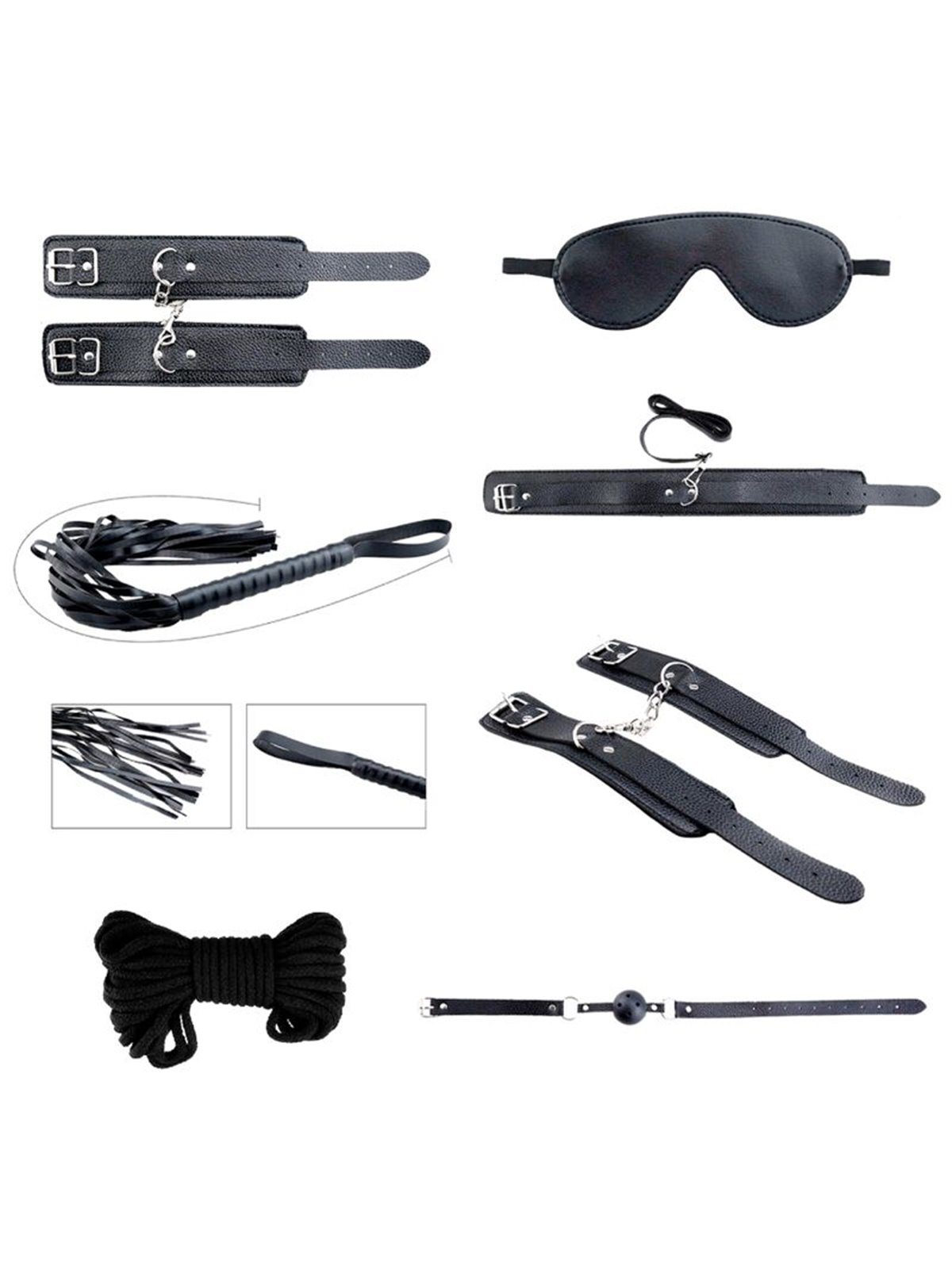 Alive Secret Desires - Black 7-Piece BDSM Kit