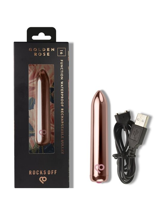 Rocks-Off Golden Rose - Rose Gold Silicone Bullet Vibrator