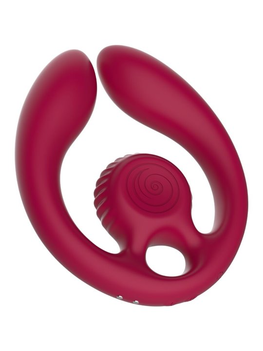 Snail Vibe Gizi Duo - Bordeaux Couples Stimulator with Remote Control