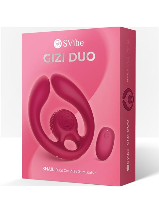 Snail Vibe Gizi Duo - Bordeaux Couples Stimulator with Remote Control