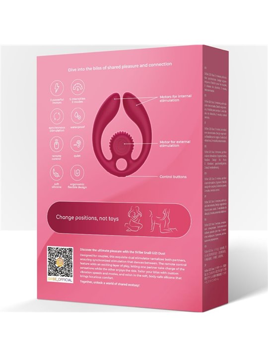 Snail Vibe Gizi Duo - Stimolatore di Coppia Bordeaux con Telecomando