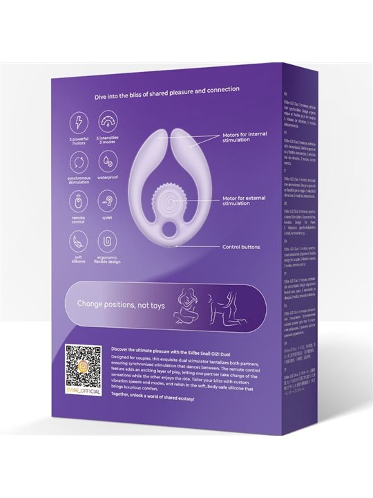 Snail Vibe Gizi Duo - Purple Couples Stimulator with Remote Control