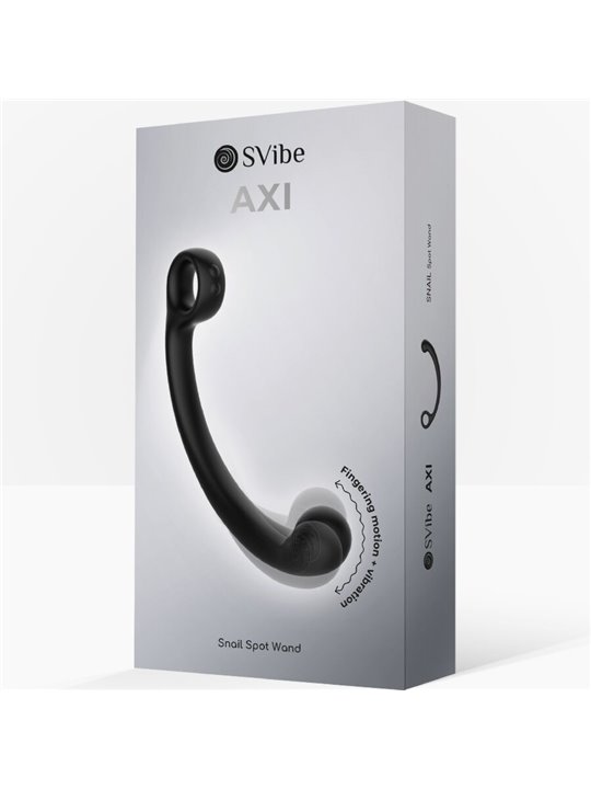 Snail Vibe Axi - Black Vibrating Wand for Clitoris and G-Spot