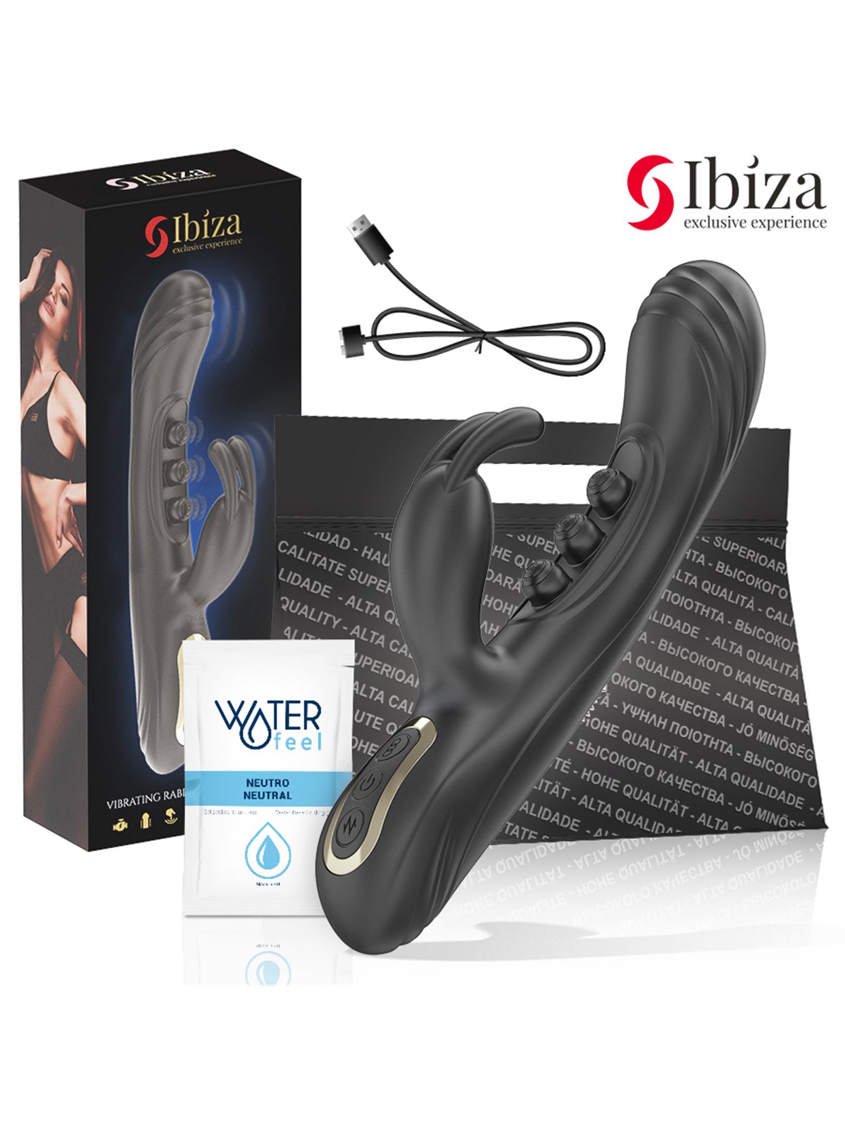 Ibiza - Silicone Rabbit Vibrator with 7 + 7 Functions 22.5 cm