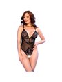 Chilirose CR 4870 - Black Lace Bodysuit with Open Crotch Size S