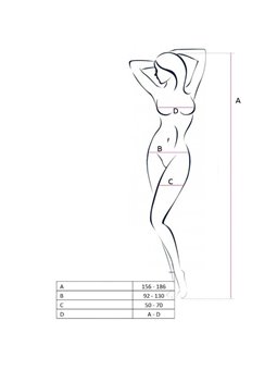 Passion BS050 - Black Fishnet Bodystocking with Open Crotch One Size