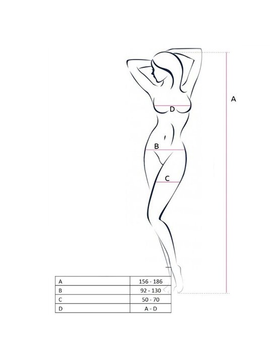 Passion BS050 - Black Fishnet Bodystocking with Open Crotch One Size
