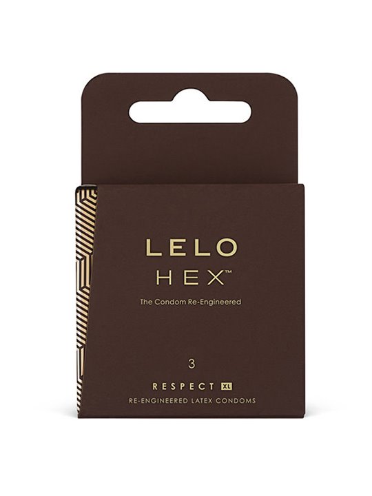 Lelo Hex Respect XL - Preservativi in Lattice Naturale Pacco da 3