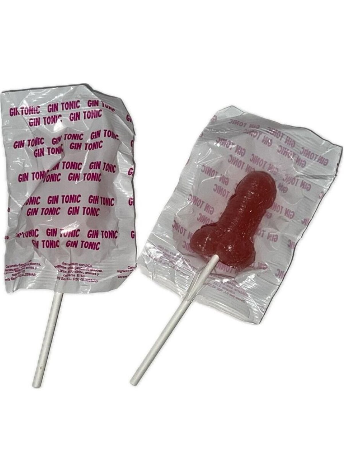 Diablo Goloso - Gin and Tonic and Strawberry Flavored Penis-Shaped Lollipop