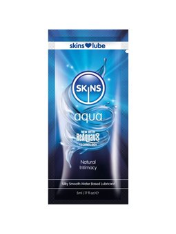 Skins Aqua - Lubrificante a Base d'Acqua Inodore e Trasparente 5 ML