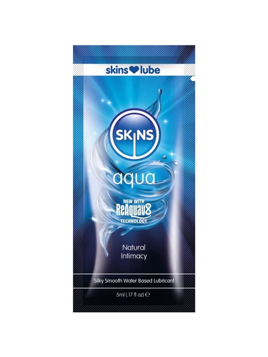 Skins Aqua - Lubrificante a Base d'Acqua Inodore e Trasparente 5 ML