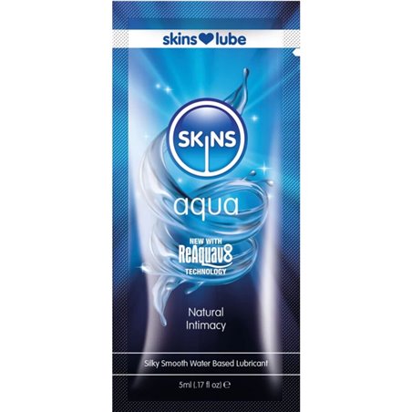 Skins Aqua - Lubrificante a Base d'Acqua Inodore e Trasparente 5 ML