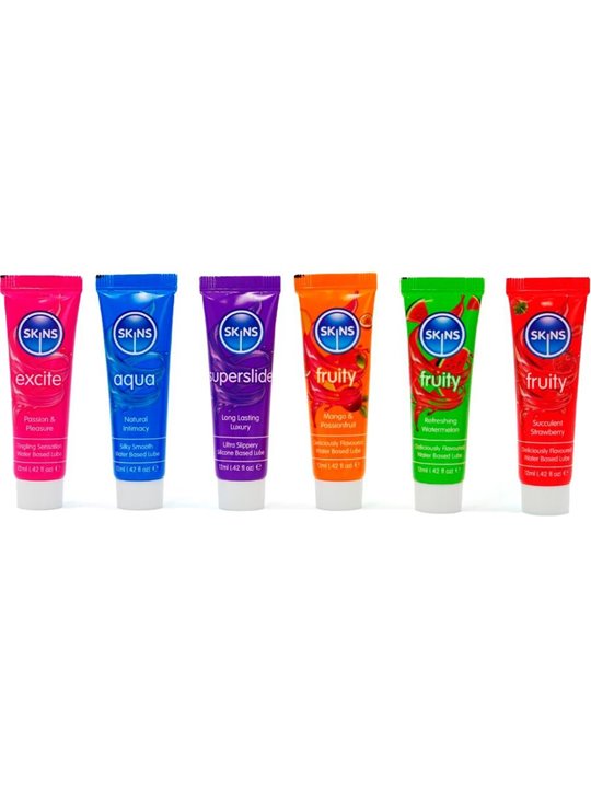 Skins - Set of 6 Assorted Silky Intimate Lubricants 6 x 12 ML