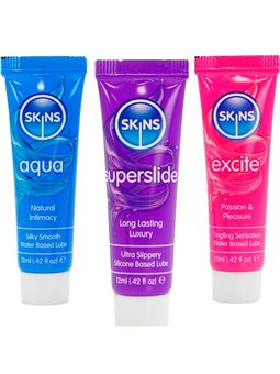 Skins - Set of 3 Assorted Silky Intimate Lubricants 3 x 12 ML