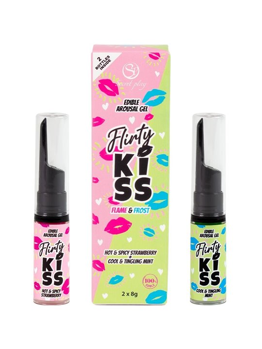Secretplay Flirty Kiss - Gel per Sesso Orale Fragola e Menta 2 x 8 Gr.