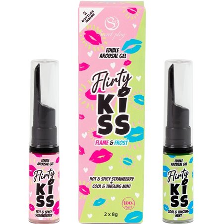 Secretplay Flirty Kiss - Gel per Sesso Orale Fragola e Menta 2 x 8 Gr.