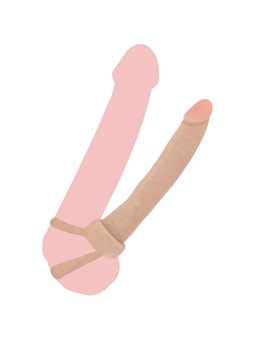 Get Real Double Trouble - Doppio Anello Fallico con Dildo Anale 16 Cm
