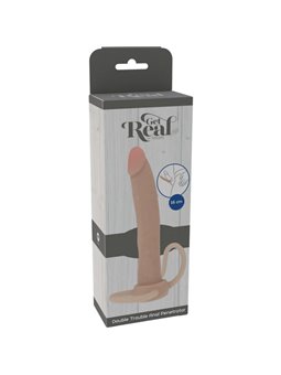 Get Real Double Trouble - Double Cock Ring with Anal Dildo 16 cm