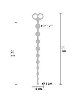 Toyjoy P- Perline Anali Flessibili in Silicone Nero 38 Cm