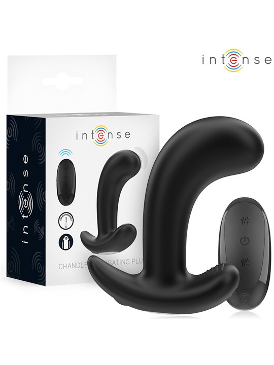 Intense Chandler - Vibratore Anale in Silicone Nero con Telecomando