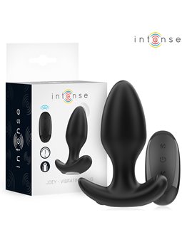Intense Joey - Plug Anale Vibrante in Silicone Nero con Telecomando